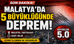 Malatya'da 5 büyüklüğünde deprem