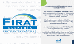 Fırat EDAŞ’tan Dolandırıcılık Girişimlerine Karşı Uyarı