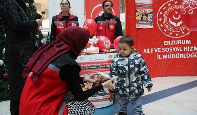 Dijital dünyada çocuk haklarına destek için Erzurum'da imza kampanyası