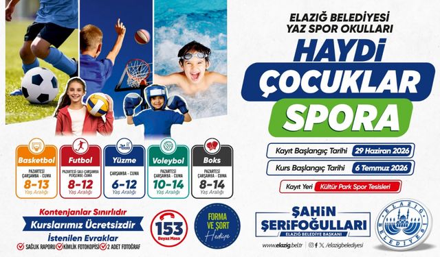 Elazığ Belediyesi’nden Ücretsiz Yaz Spor Okulları