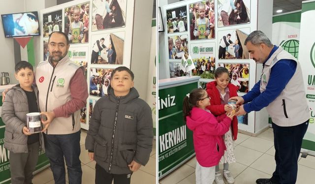 Minik yüreklerden Gazze'ye anlamlı bağış