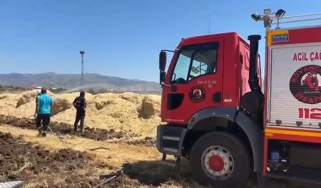 Saman yangını büyümeden söndürüldü
