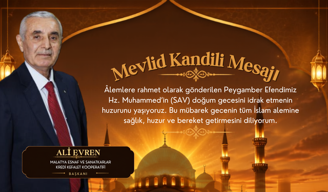 Başkan Ali Evren’den Mevlid Kandili Mesajı