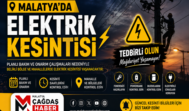 Malatya’da 11 Ağustos’ta Elektrik Kesintisi!