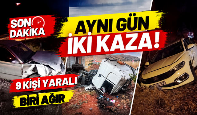 Doğanşehir’de Peş Peşe Kazalar: 9 Yaralı