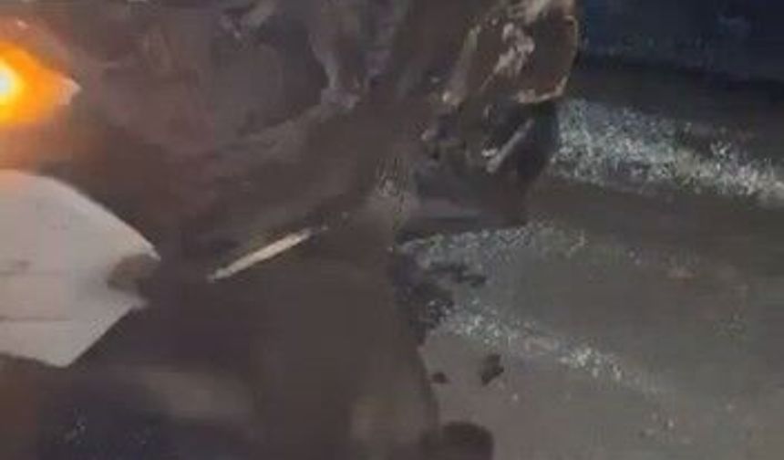 Elazığ'da domuza çarpan cip, hasar aldı