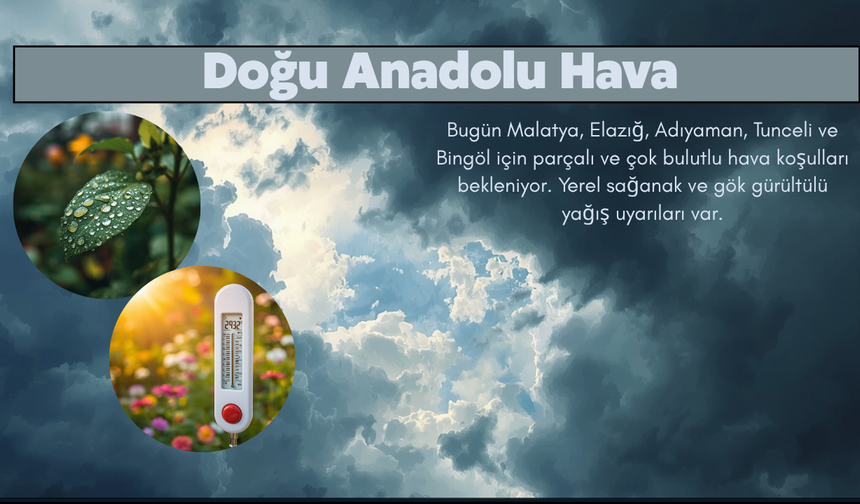 Malatya ve Çevre İllerde Sağanak Etkili Olacak