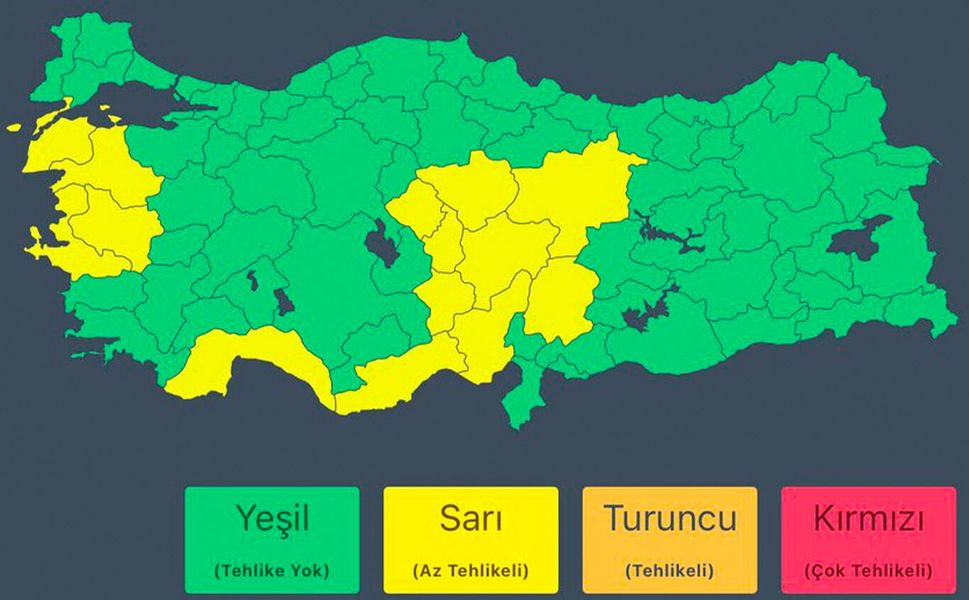 14 il için kuvvetli rüzgar ve fırtına uyarısı