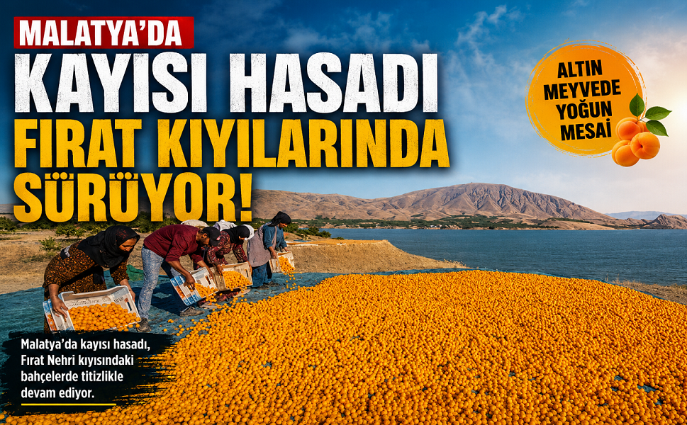 Malatya’da Kayısı Hasadı Fırat Kıyılarında Sürüyor