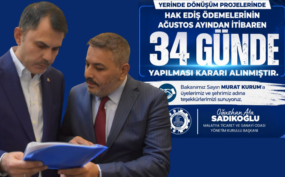 Sadıkoğlu: Hak ediş ödemeleri artık 34 günde yapılacak