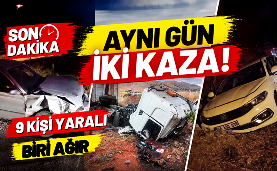 Doğanşehir’de Peş Peşe Kazalar: 9 Yaralı