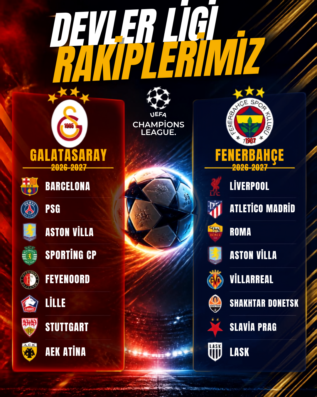 Şampiyonlar Ligi Rakipler